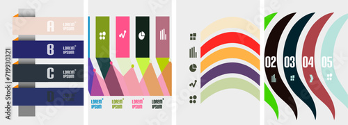 Set of line infographic backgrounds. Vector illustration For Wallpaper, Banner, Background, Card, Book Illustration, landing page