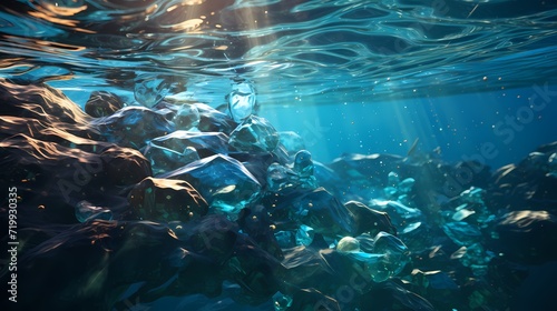 A close-up of the cobalt blue ocean, capturing the sparkling sunlight dancing on the water's surface