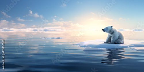 Vanishing Habitat: The Plight of the White Polar Bear on Melting Arctic Ice © Hassan