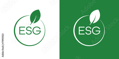 esg icons on white background	