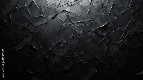 Black abstract surface with intricate cracked texture.
