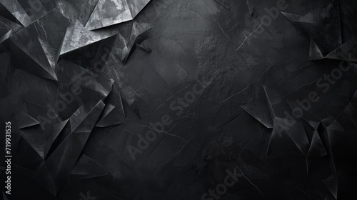 Dark textured background with a complex polygonal pattern. photo