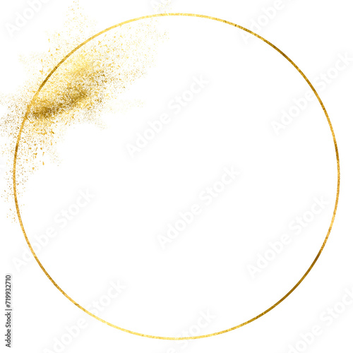 Gold frame. Gold Foil Frame gold splatter frames glitter,Gold stroke on transparent background. Design for invitations.