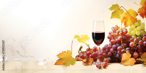 Vintage Elegance: Wine and Grapes Themed Background