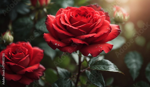 red rose in garden  Valentine s Day Rose Background 