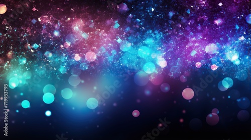 outer space. Abstract illustration with many lights on black background. Shining star. Decoration for holiday design.