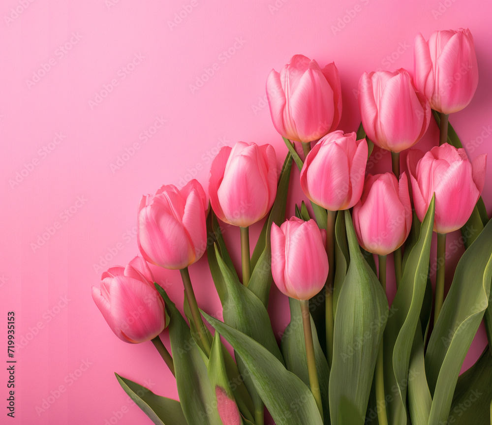 Bunch of pink tulips with pink background Bunch of pink tulips with pink background