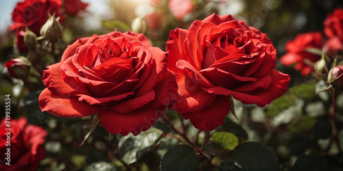 red rose in garden  Valentine s Day Rose Background 