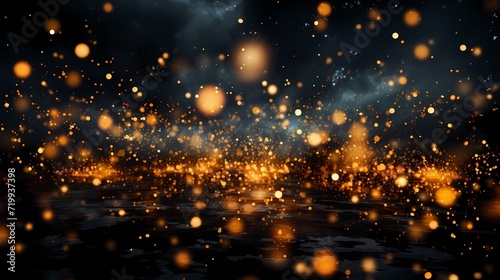 A breathtaking burst of golden fireworks against a midnight black sky