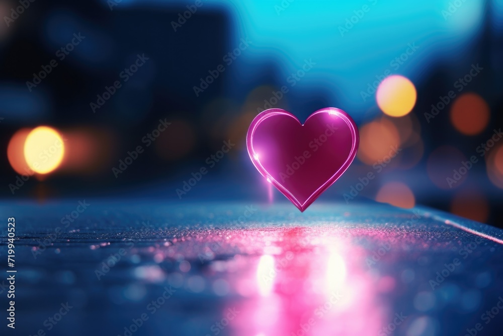 A heart shaped object sitting on top of a table. Suitable for various occasions and themes A heart shaped object sitting on top of a table. Suitable for various occasions and themes