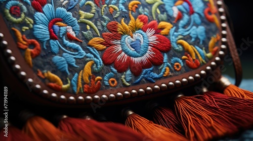 A detailed view of a purse adorned with tassels. This image can be used to showcase fashion accessories or as a visual element in articles about handbags and trends