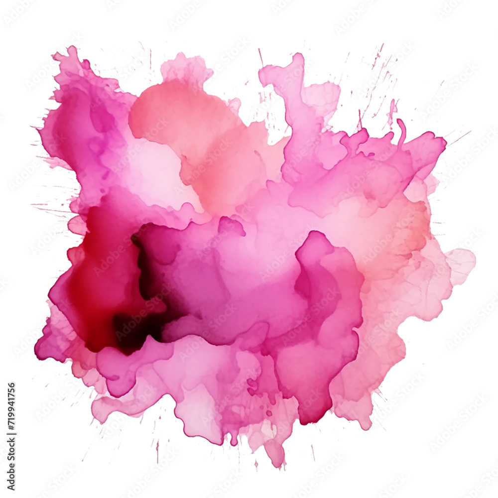 pink watercolor stain on a transparent background.