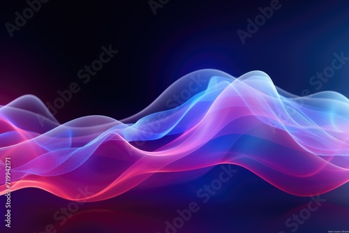 Wallpaper Mural A vibrant wave in shades of blue and pink against a black background. Perfect for adding a pop of color to any design Torontodigital.ca