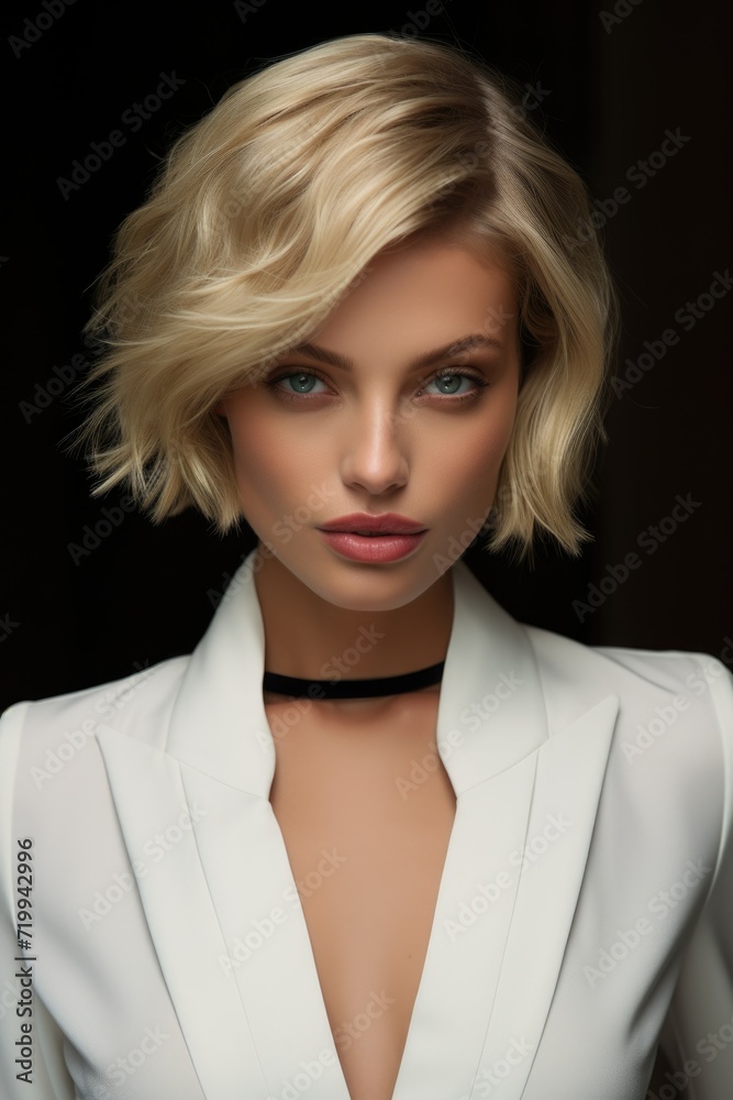 A woman wearing a white shirt and a black choker. Versatile image suitable for fashion, lifestyle, and accessories themes A woman wearing a white shirt and a black choker. Versatile image suitable for fashion, lifestyle, and accessories themes