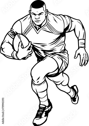Rugby Player Man outline