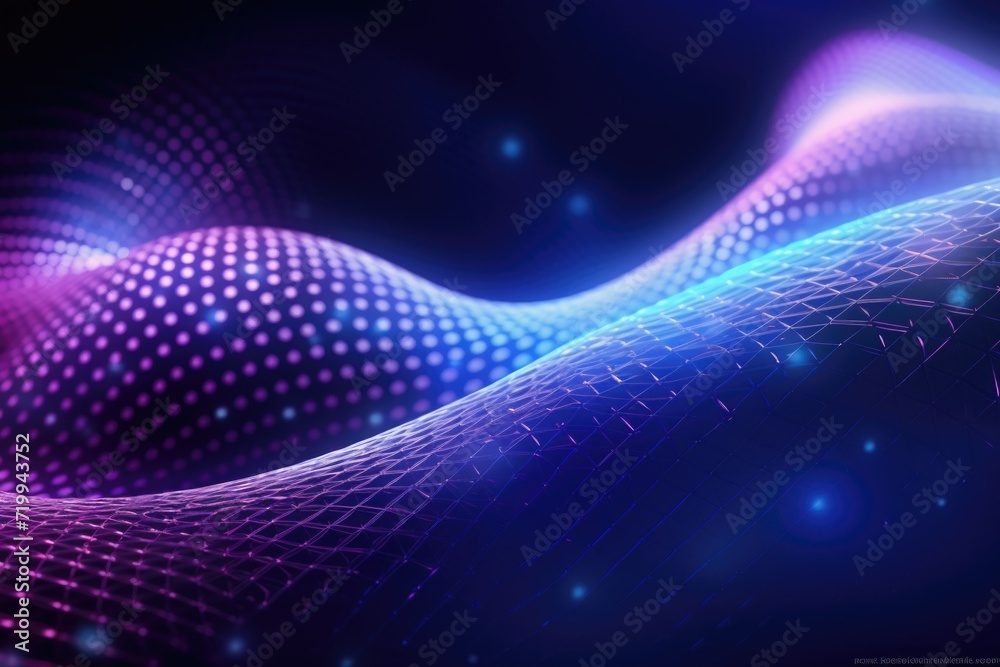 Computer generated image of a vibrant blue and purple wave. Perfect for adding a dynamic and colorful touch to any design project Computer generated image of a vibrant blue and purple wave. Perfect for adding a dynamic and colorful touch to any design project