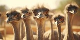 A group of ostriches standing next to each other. Ideal for nature and wildlife-themed designs