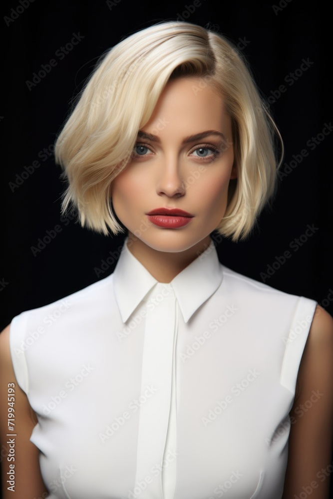 A woman in a white shirt poses for a picture. Suitable for various uses A woman in a white shirt poses for a picture. Suitable for various uses