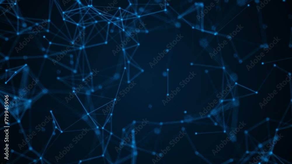 Plexus structure evolving in organic motion, science and engineering motion background