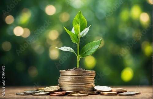 Green finance, symbolizing growth, money, money growth