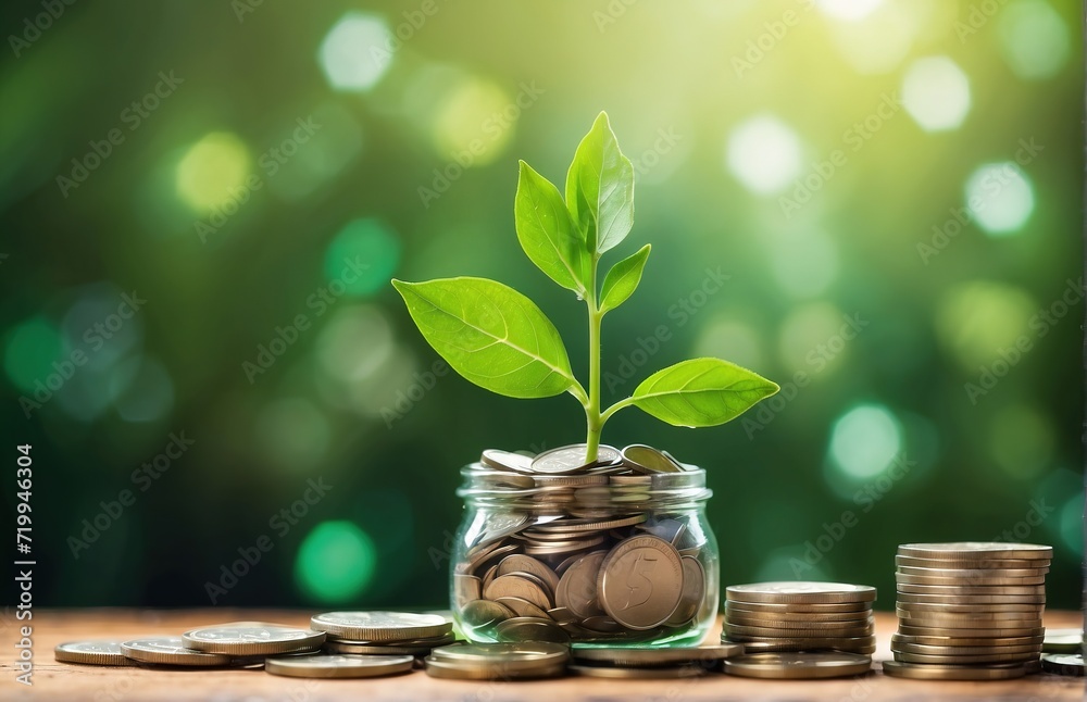 Green finance, symbolizing growth, money, money growth