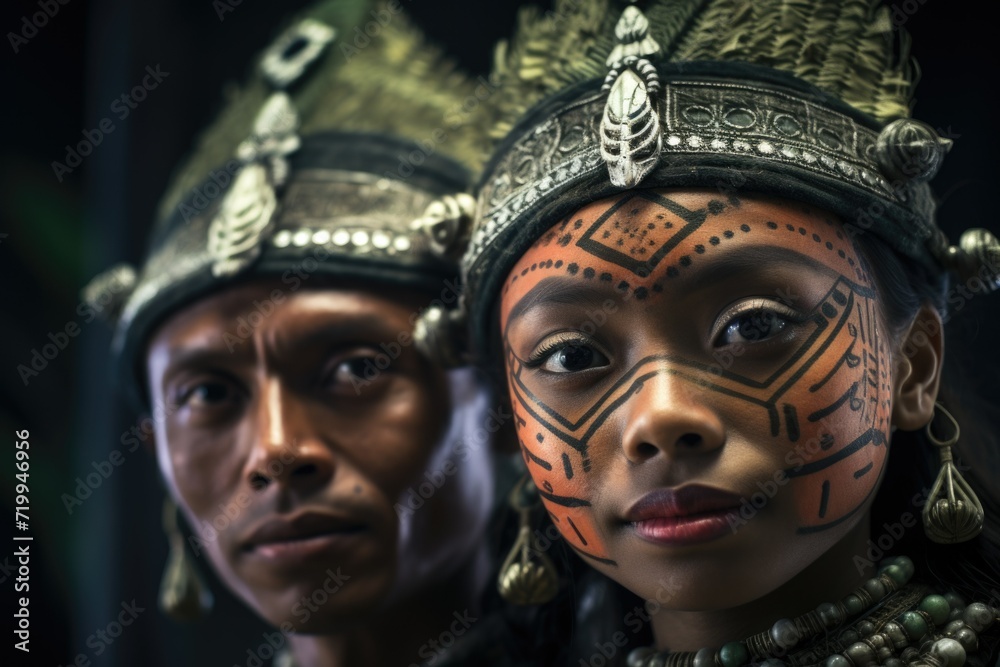 A picture of a man and a woman wearing face paint. This image can be used for various purposes