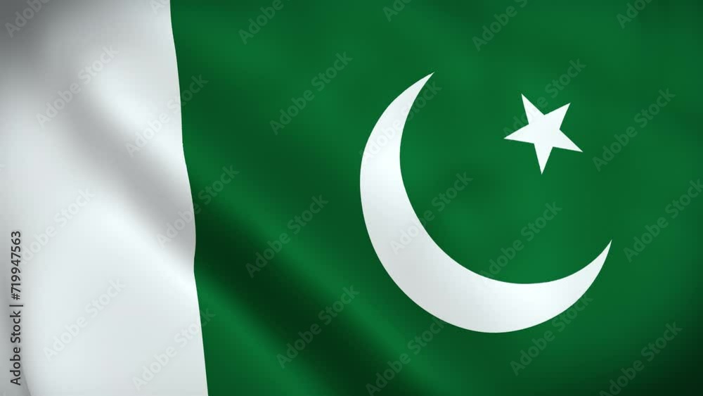Pakistan flag seamless loop animation 4K. National flag of Islamic republic of Pakistan. waving pakistani flag 3d. Pakistan flag seamless loop animation 4K. National flag of Islamic republic of Pakistan. waving pakistani flag 3d.