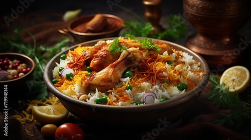 Chicken biryani Spicy Indian Malabar biryani Hyderabadi biryani