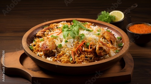 Indian spicy food Butter Chicken Biryani