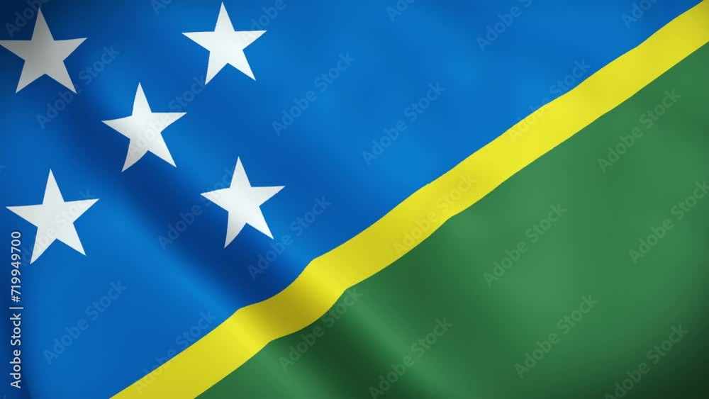 Solomon Islands Flag. Waving Fabric Satin Texture Flag of Solomon Islands 3D illustration. Real Texture Flag of the Solomon Islands 4K Video Solomon Islands Flag. Waving Fabric Satin Texture Flag of Solomon Islands 3D illustration. Real Texture Flag of the Solomon Islands 4K Video