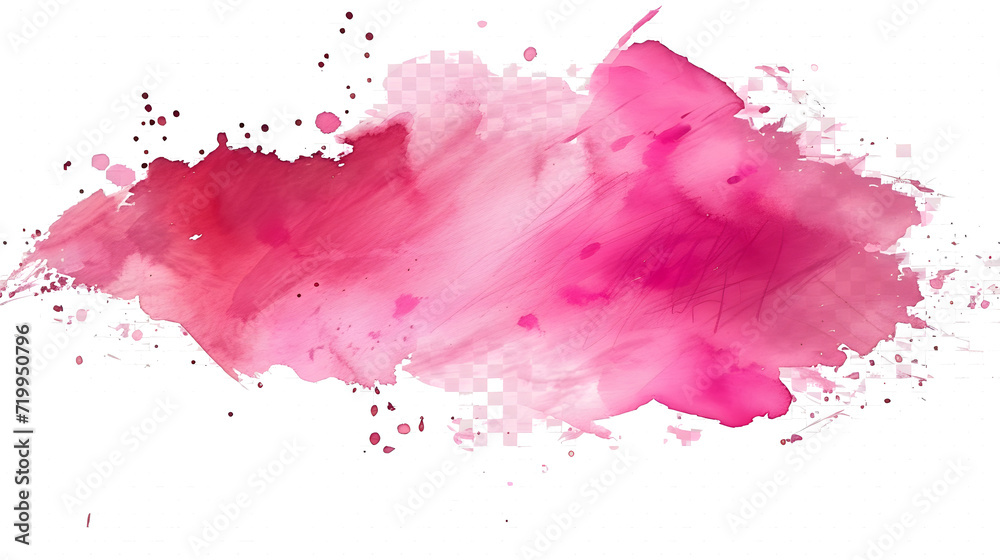pink watercolor stain on transparent background