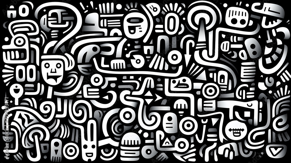 Abstract seamless doodle background, artistic backdrop