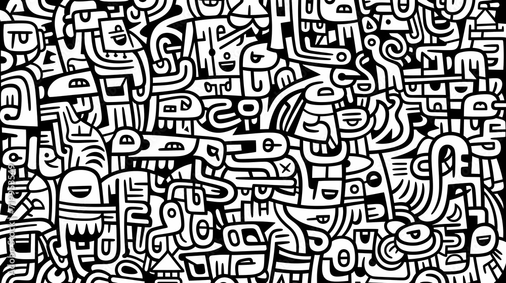 Abstract seamless doodle background, artistic backdrop