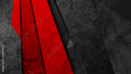 Black and red abstract grunge geometric background