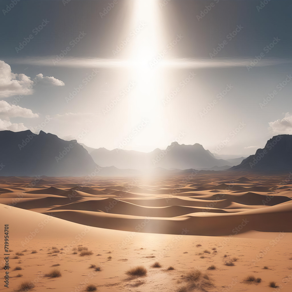 Cross-shaped halo in the desert.