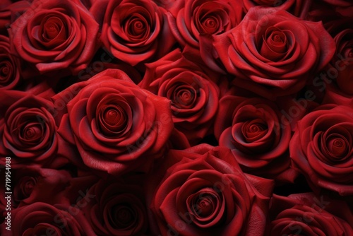 Summary: Red roses as a natural background.