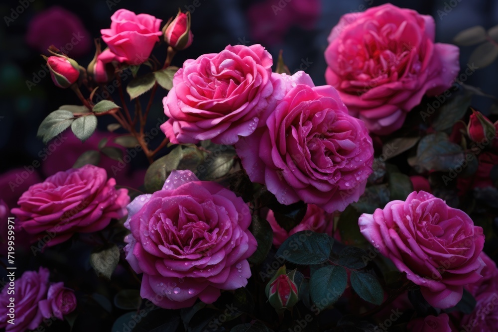 Romantic dark background with beautiful Damask roses. Romantic dark background with beautiful Damask roses.