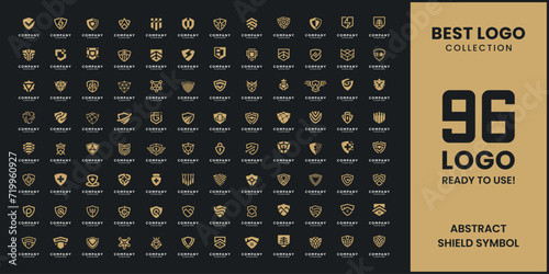 Shield security logo design collection