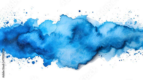 blue watercolor stain on transparent background