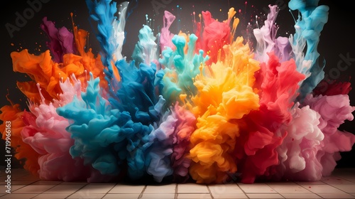 A breathtaking explosion of colorful confetti against a pure white backdrop