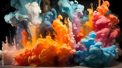 A breathtaking explosion of colorful paint-filled balloons