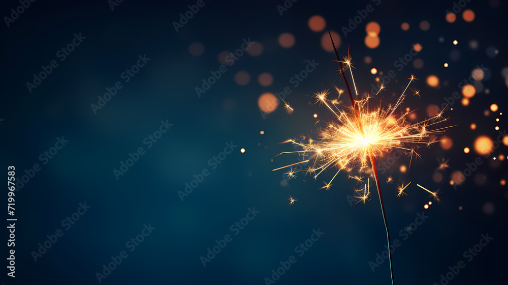 Obraz premium Beautiful fireworks background at night for holiday decoration