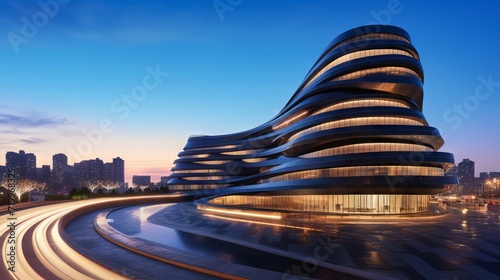 Wangjing soho skyscrapers at sunset, beijing cityscape with modern architecture and urban skyline, china travel photography