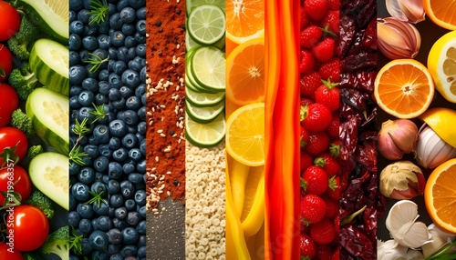 Montage of different food ingredients