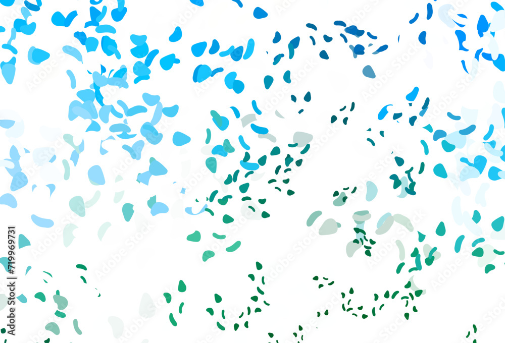 Light blue, green vector template with memphis shapes. Light blue, green vector template with memphis shapes.