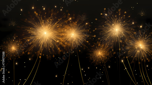 Happy New Year  burning fireworks with bokeh light background