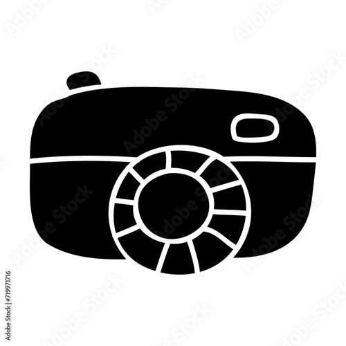 Digital camera icon in hand-drawn style