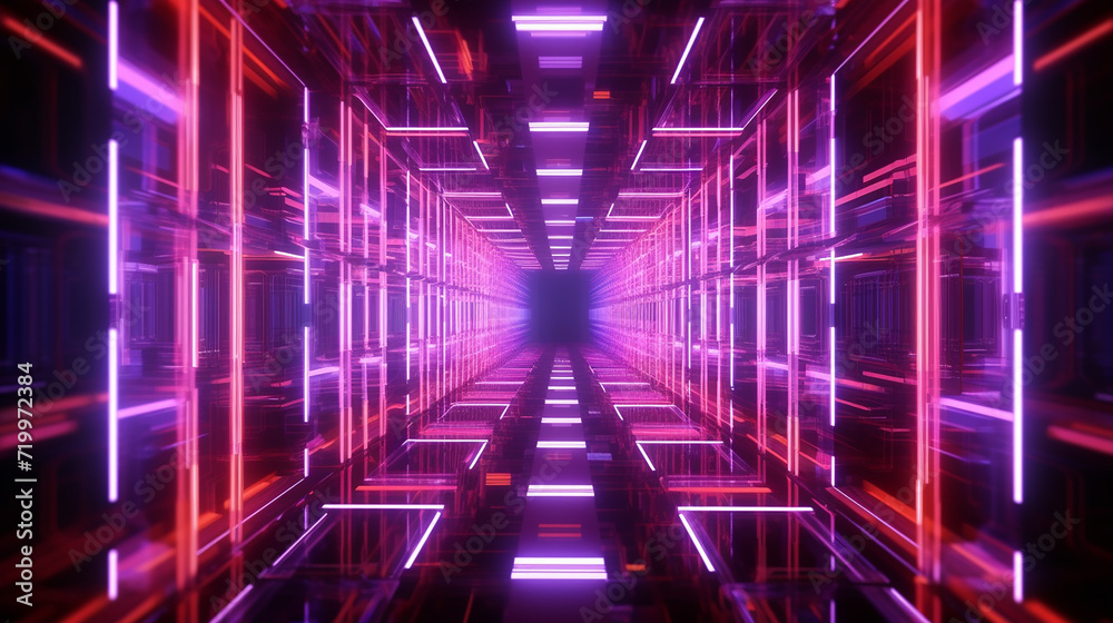  abstract tunnel background futuristic . 3D render