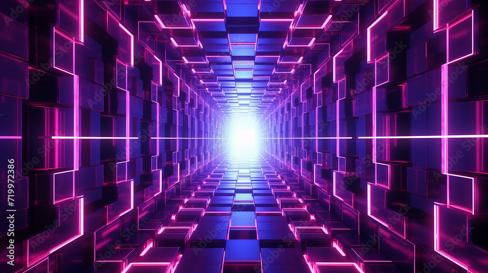 abstract tunnel background futuristic . 3D render 