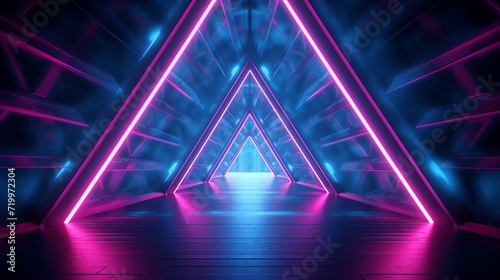  abstract background with pink blue glowing. 3D render